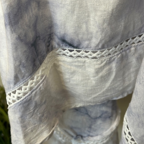 Rachel Zoe Linen Blend Tie Dye Pattern Lace Waterfall Summer Swim Coverup Dress - Picture 9 of 12